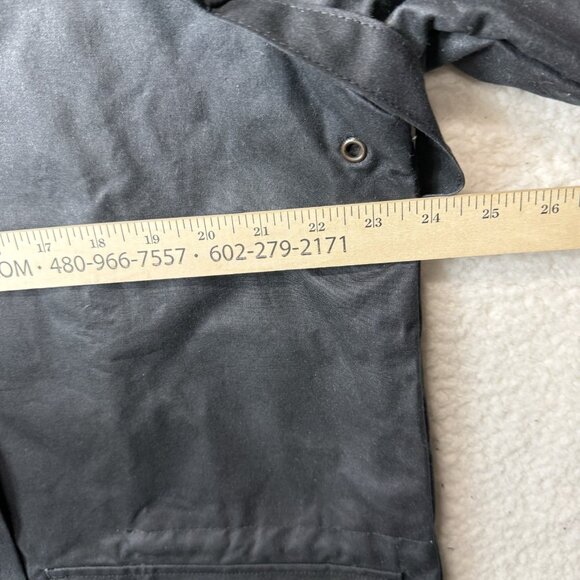 Outback Trading Co Bush Trader Duster Coat Black Medium Waxed Oilskin Western - Picture 14 of 15